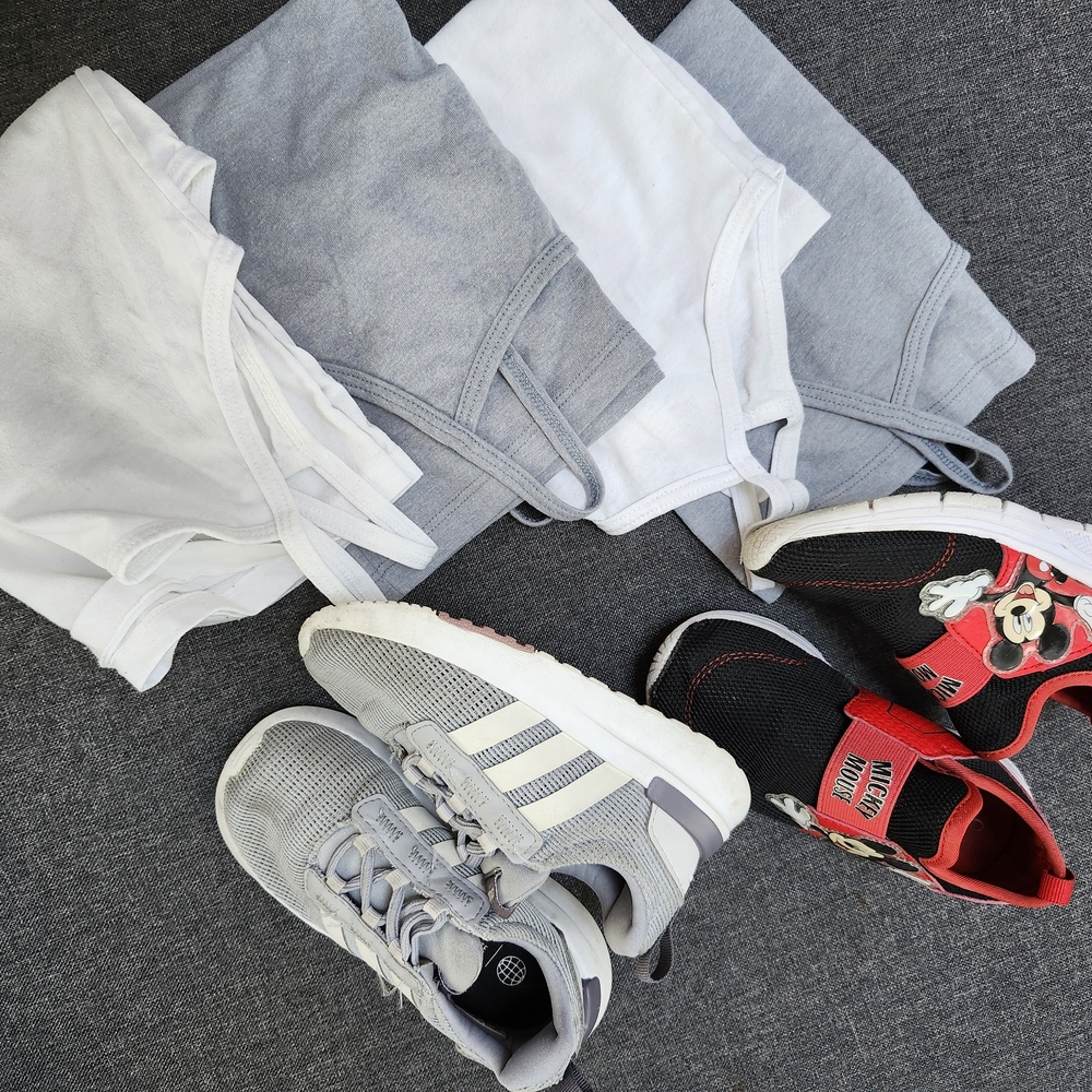 Adidas Gray and White Running Shoes